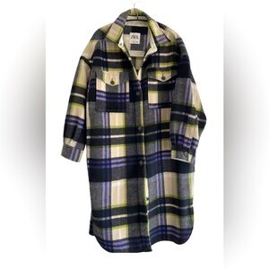 Zara Plaid oversized coat/jacket